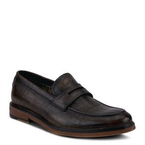 Spring Step Shoes Brando Men's Leather Penny Loafers GREY
